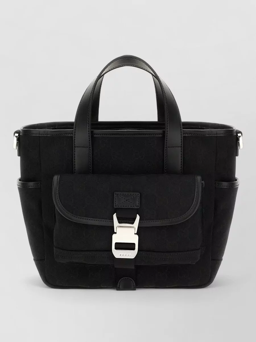 Gucci Embroidered Canvas Shoulder Bag