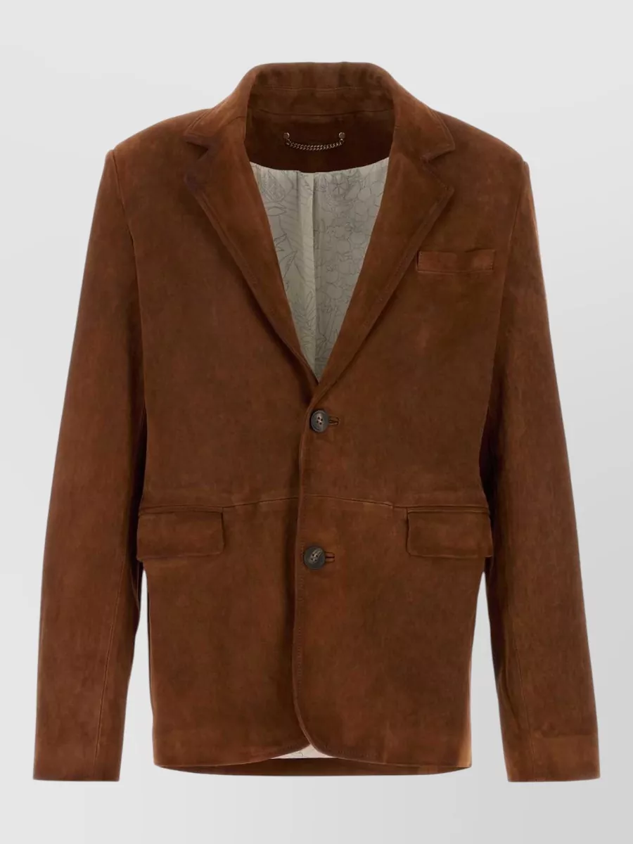 Golden Goose leather single-breasted coat