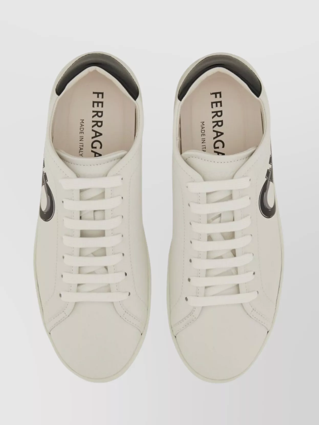 Ferragamo Low-Top Round Toe Rubber Sole Sneaker