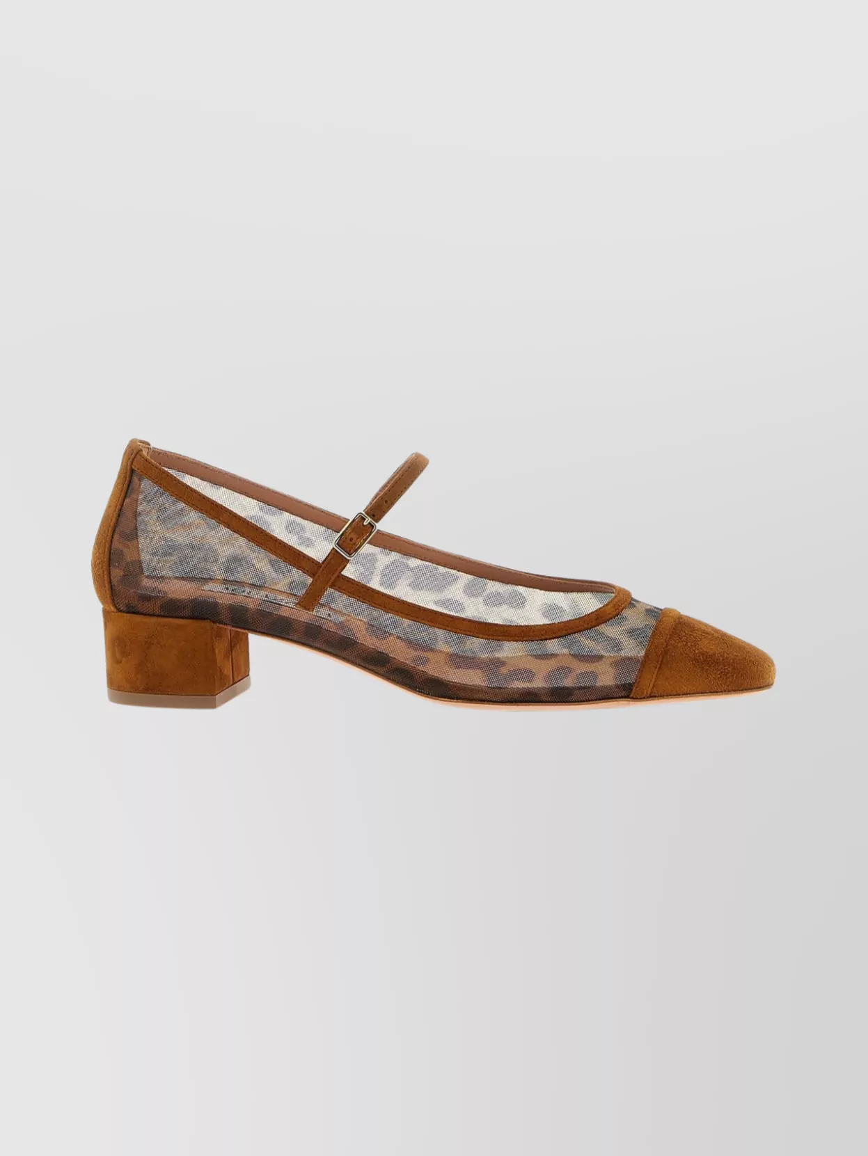 Aquazzura Animal Print Block Heel Square Toe Pumps