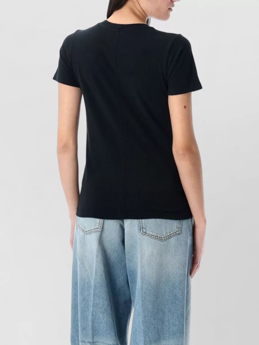 American Vintage Cotton Ribbed Crew Neck Short Sleeve T-Shirt