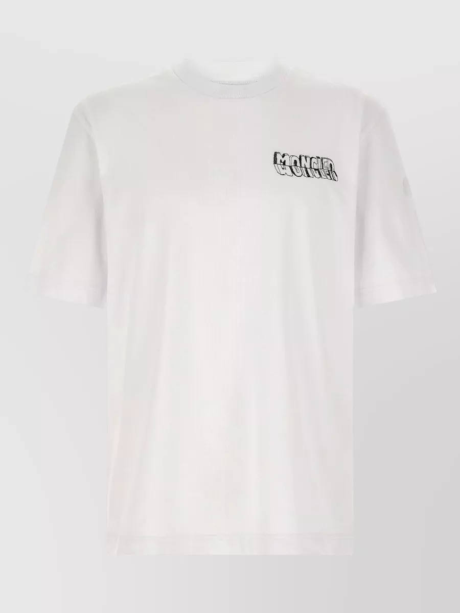 Moncler Cotton Logo Print Short-Sleeve T-Shirt
