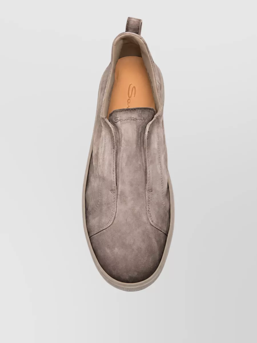 Santoni Leather Slip-On Sneakers