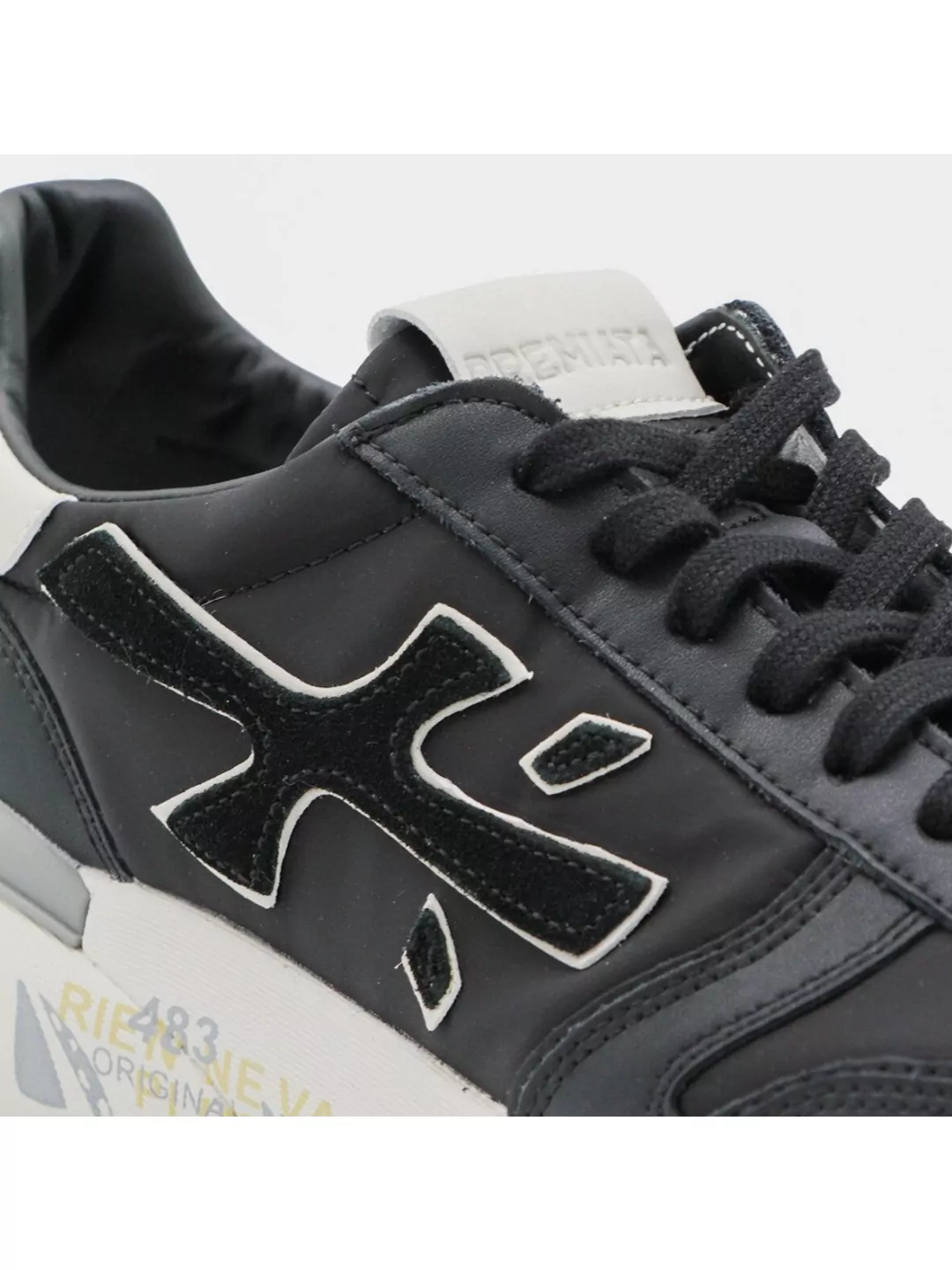 Premiata Casual Sneakers With Round Toe And Contrast Heel