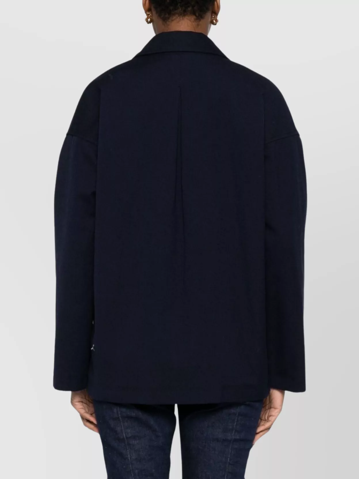 Forte Forte Tailored Double-breasted Jacket Featuring Flap Pockets In Black