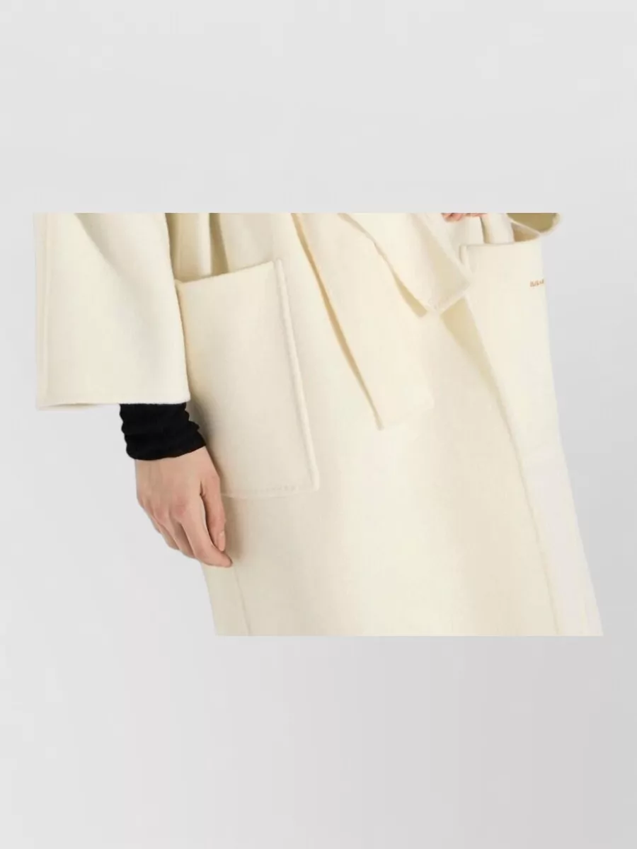 Elisabetta Franchi Wool Oversized Belted Coat