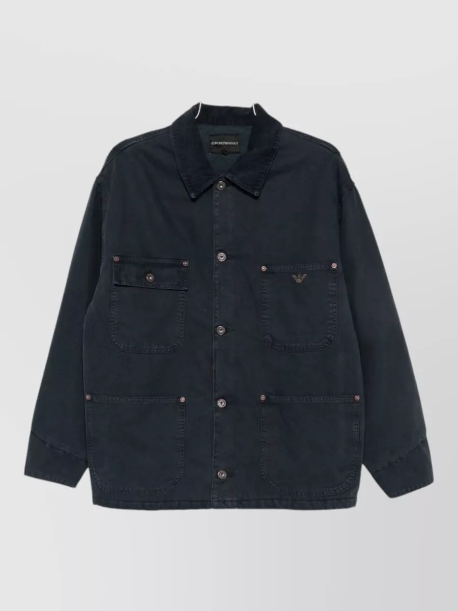 Emporio Armani cotton single-breasted coat