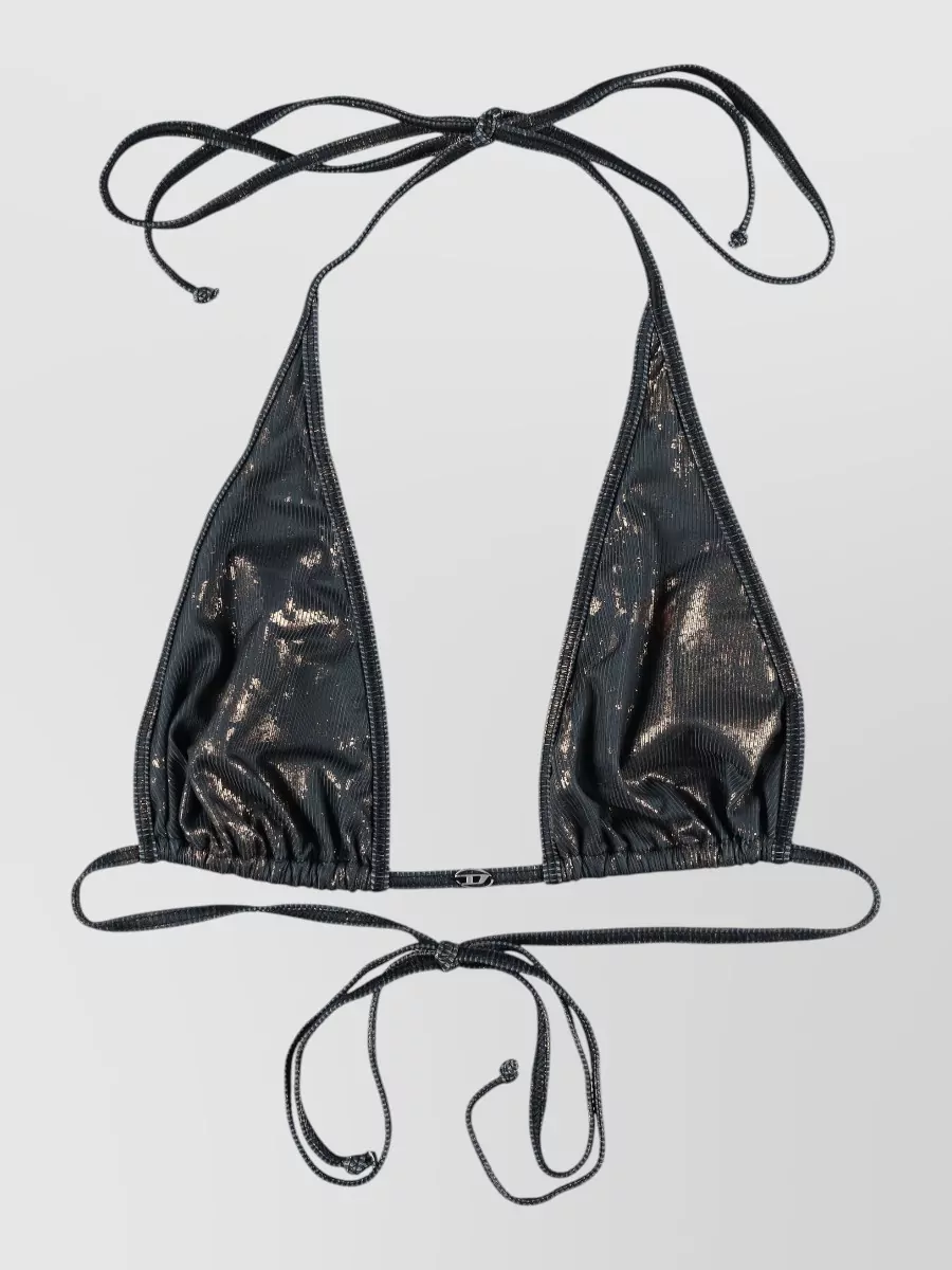 Diesel Metallic Printed Triangle Bikini Top
