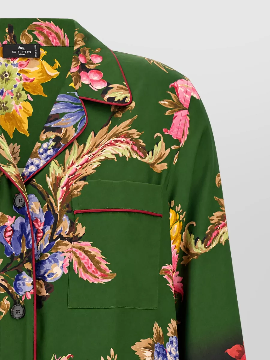 Etro Floral-Print Pajama Shirt