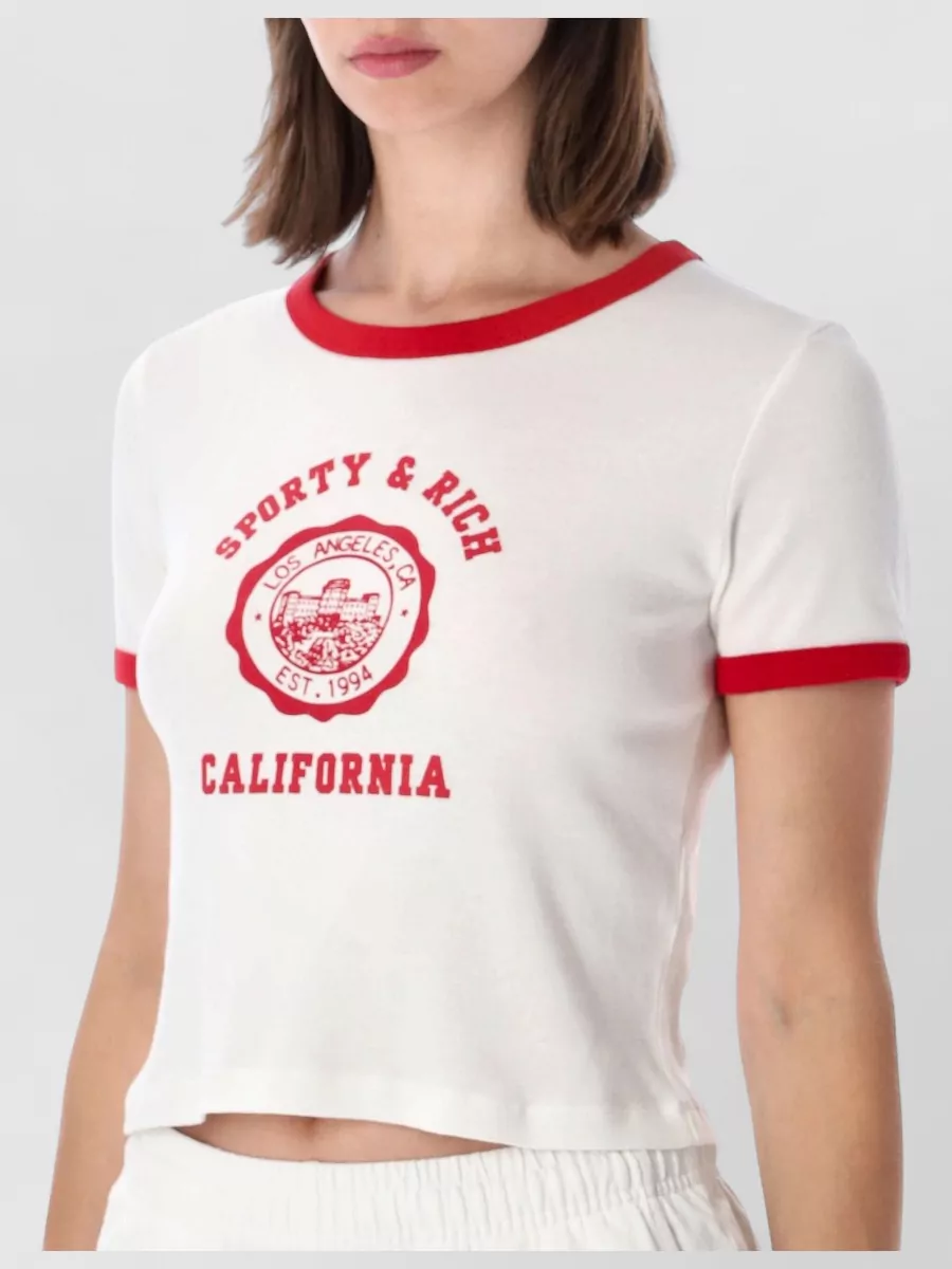 Sporty & Rich Cotton Printed Short-Sleeve T-Shirt
