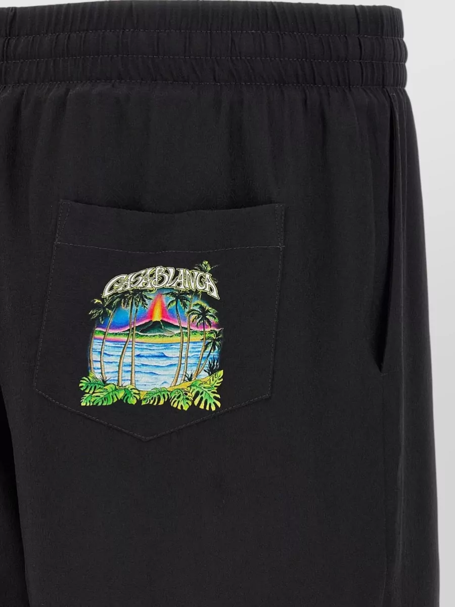 Casablanca Silk Volcano Deck Shorts
