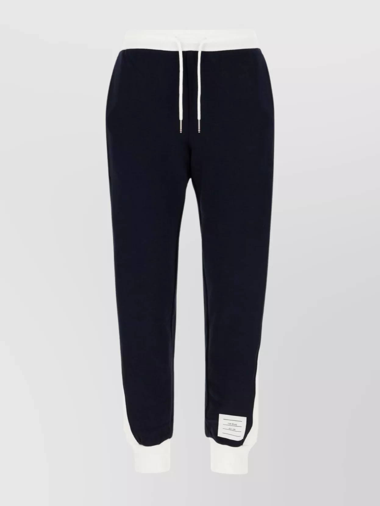 Thom Browne Cotton Joggers With Drawstring Waist And Side Stripes In Blue