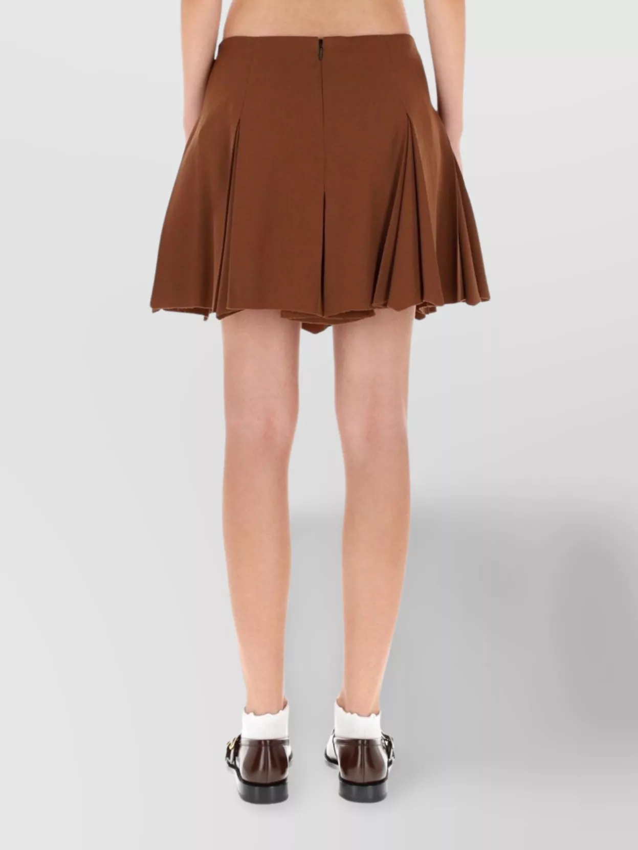 Marni High Waist Pleated Mini A-line Skirt In Brown