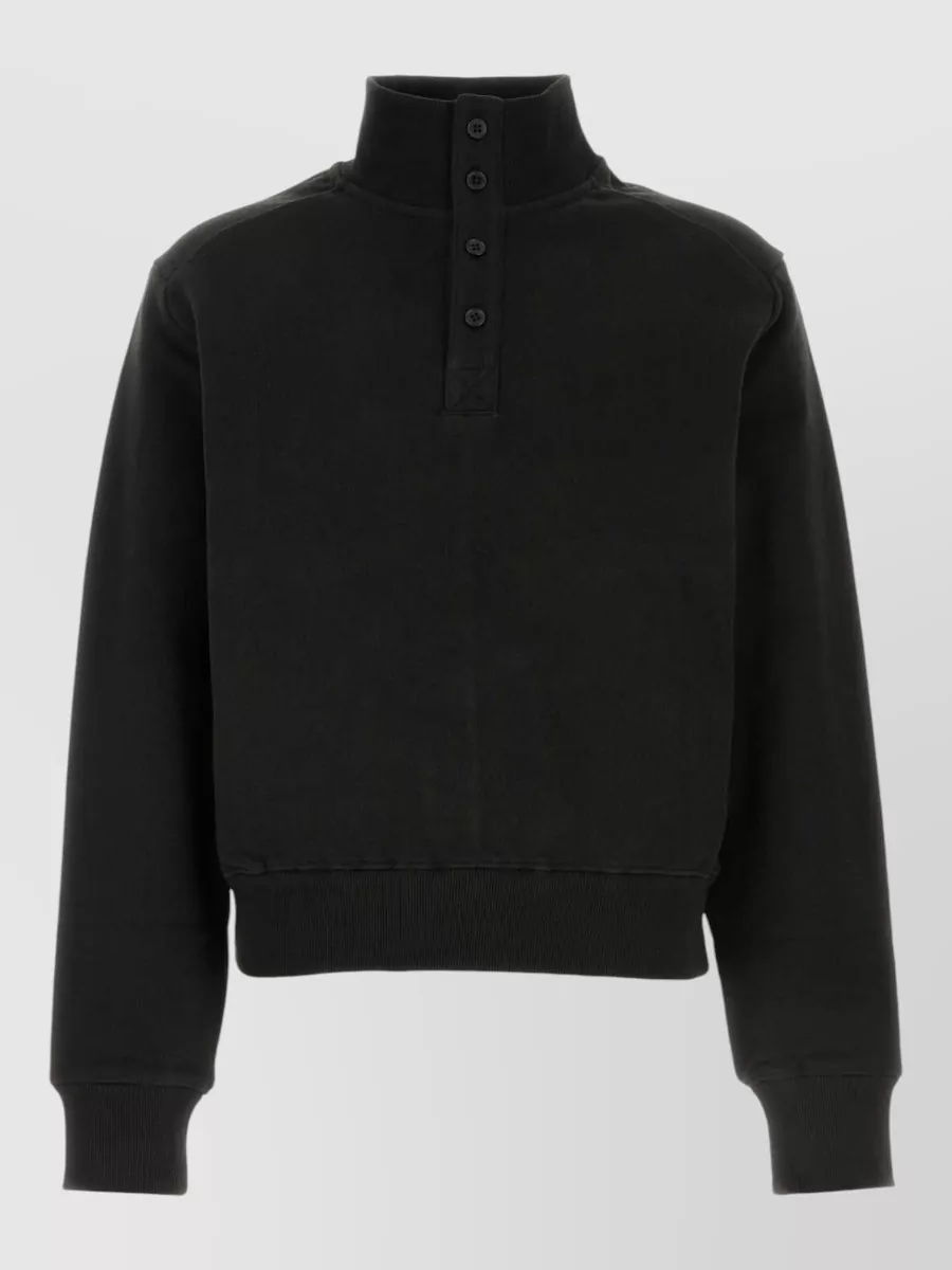 Entire Studios cotton high-neck button sweatshirt