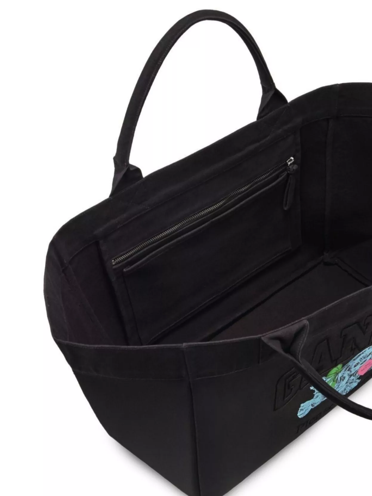 Ganni Large Tote Bag Featuring Dog Graphic