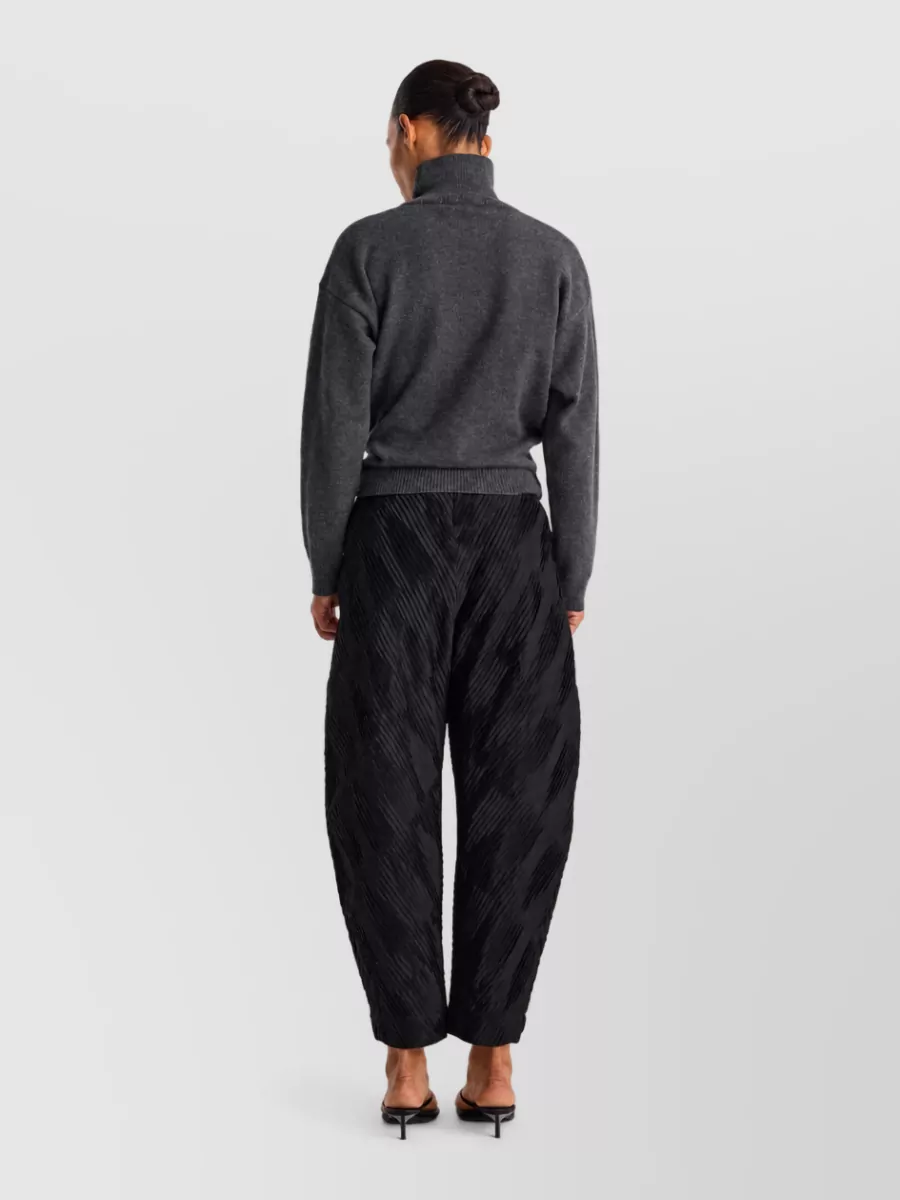 Róhe Cashmere Merino Wool Draped Knotted Turtleneck Sweater