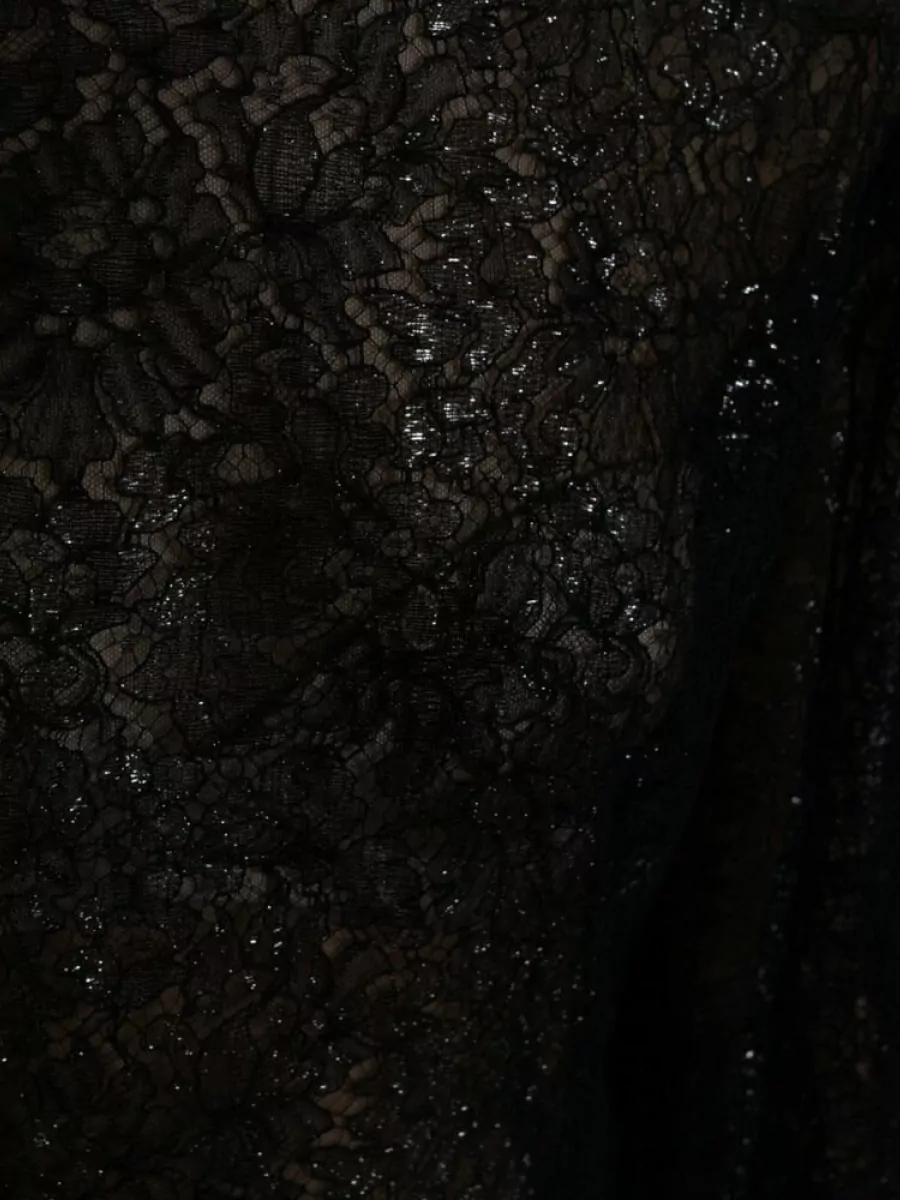 Dolce&Gabbana Floral Lace Sheer A-Line Midi Dress