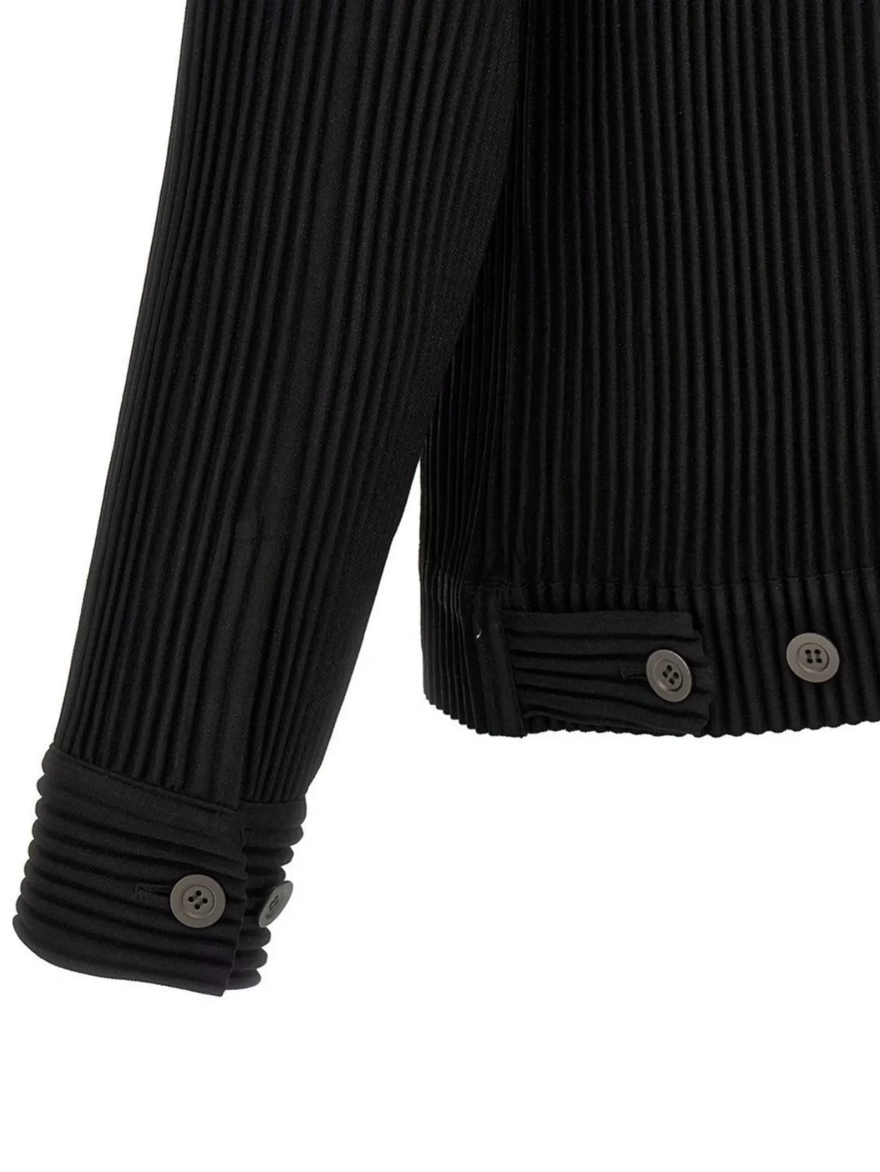 ISSEY MIYAKE JACKET WOOL-LIKE CHEST POCKETS RIBBED TEXTURE
