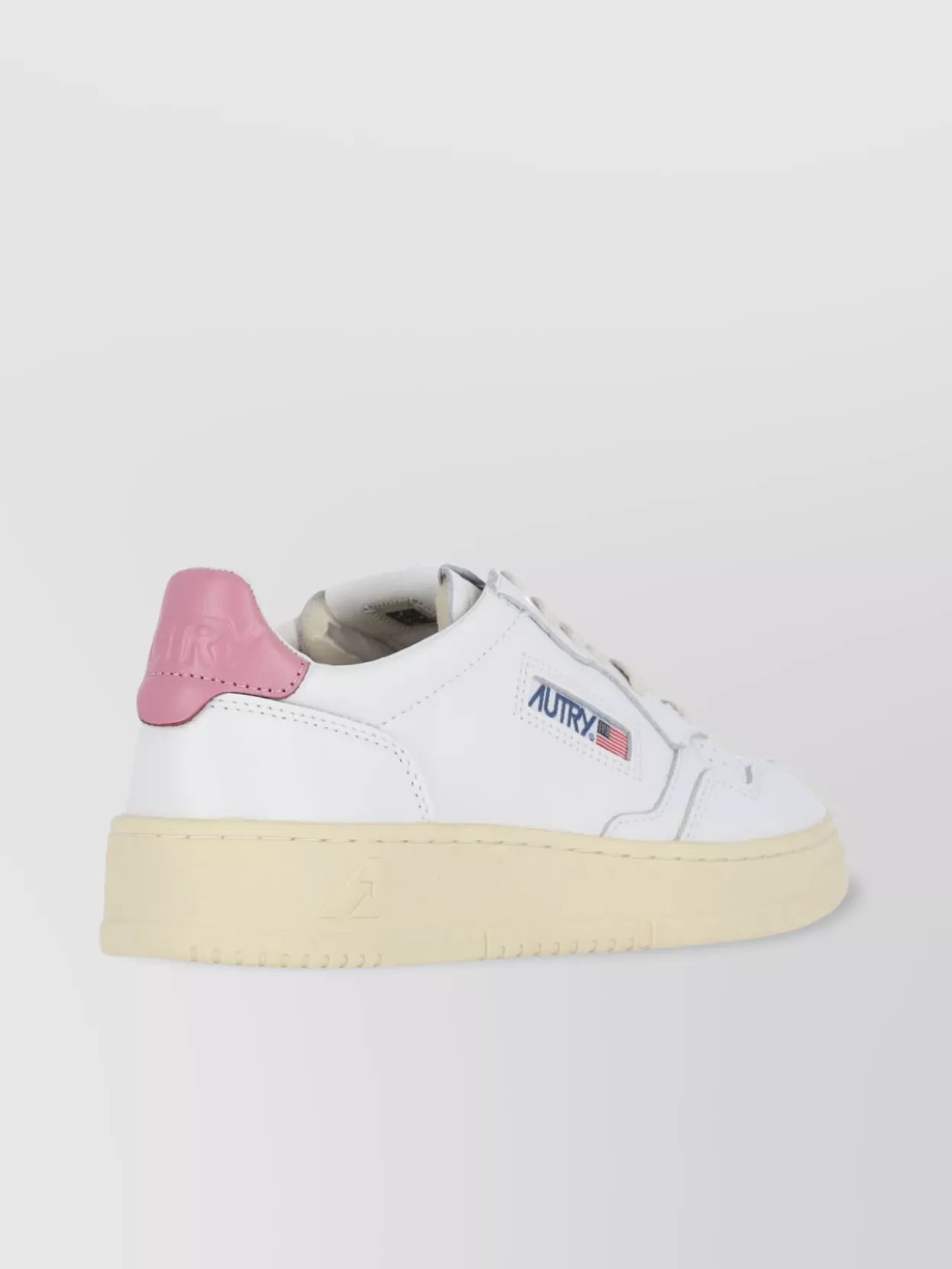 Autry Low Top Leather Sneakers With Pink Detail