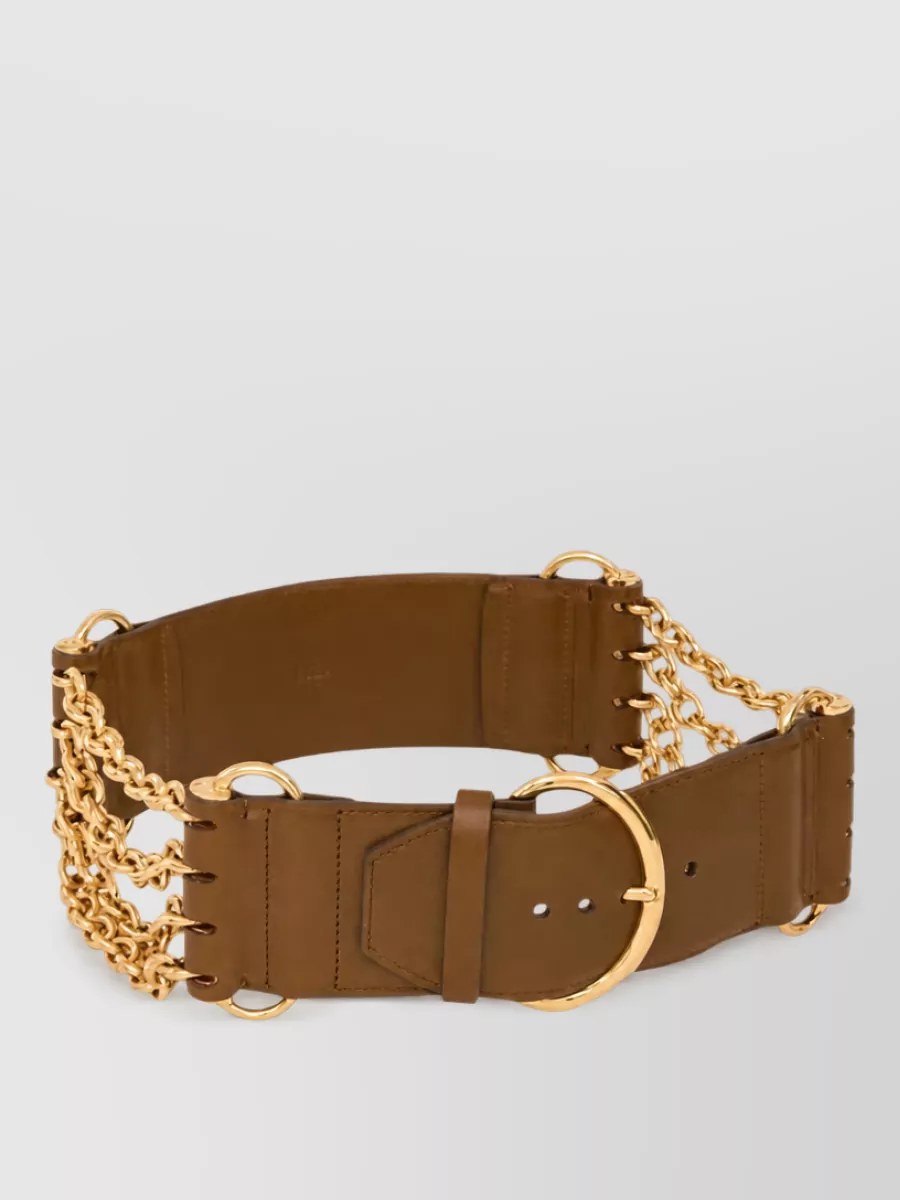 Chloé Leather Chain-Detail Belt