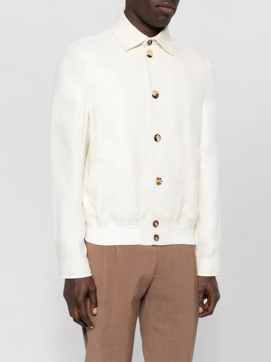 Brunello Cucinelli Hopsack Jacket Long Sleeves Patch Pockets