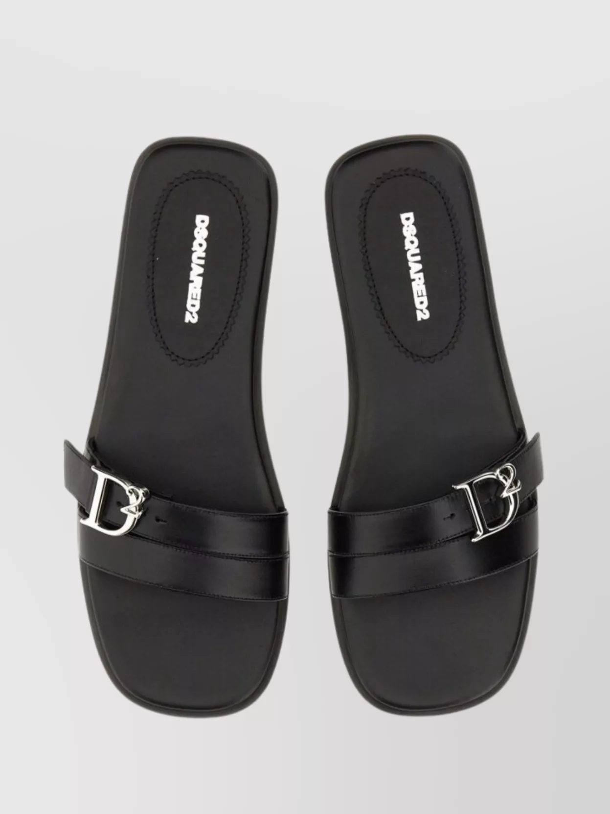 DSQUARED2 FLAT LEATHER SOLE OPEN TOE SANDAL