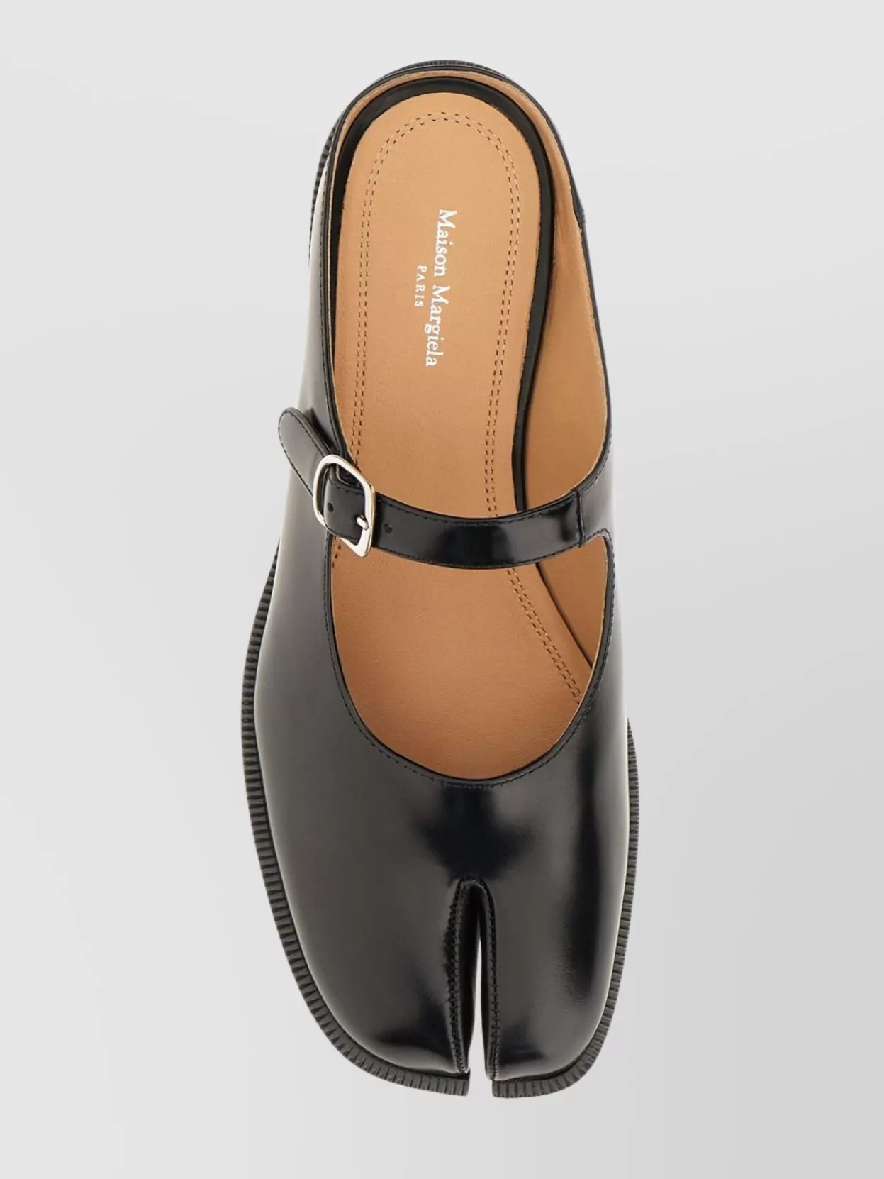 Maison Margiela Leather Tabi Mules Split Toe Design