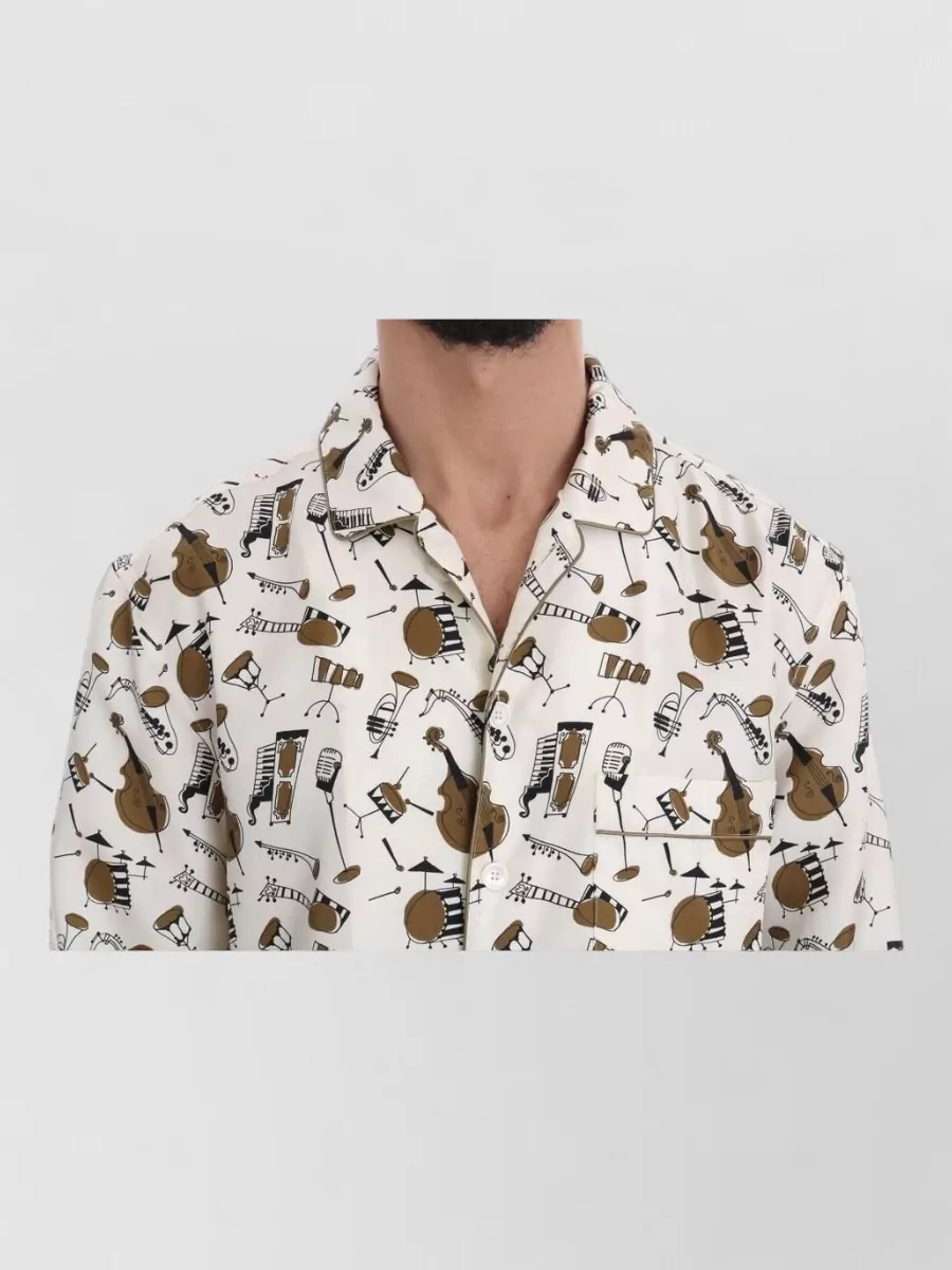 Dolce&Gabbana Silk Printed Long-Sleeve Shirt