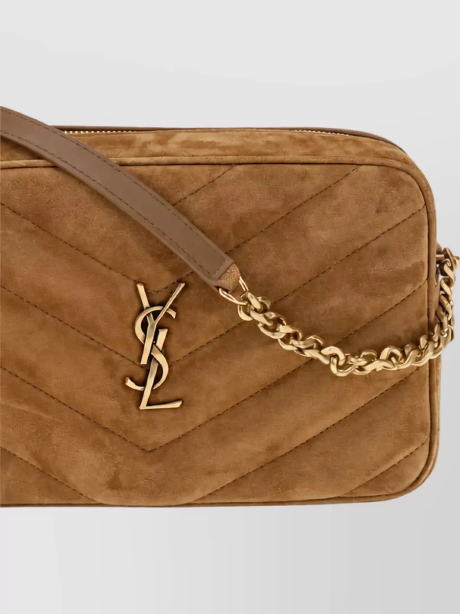 Saint Laurent Brown Calf Leather Clutch Bag