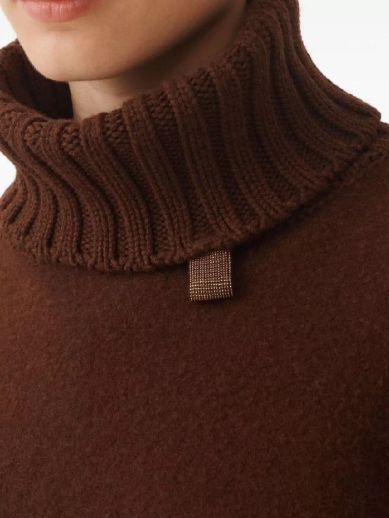 Fabiana Filippi Relaxed Fit Wool Poncho With Fringe Hem