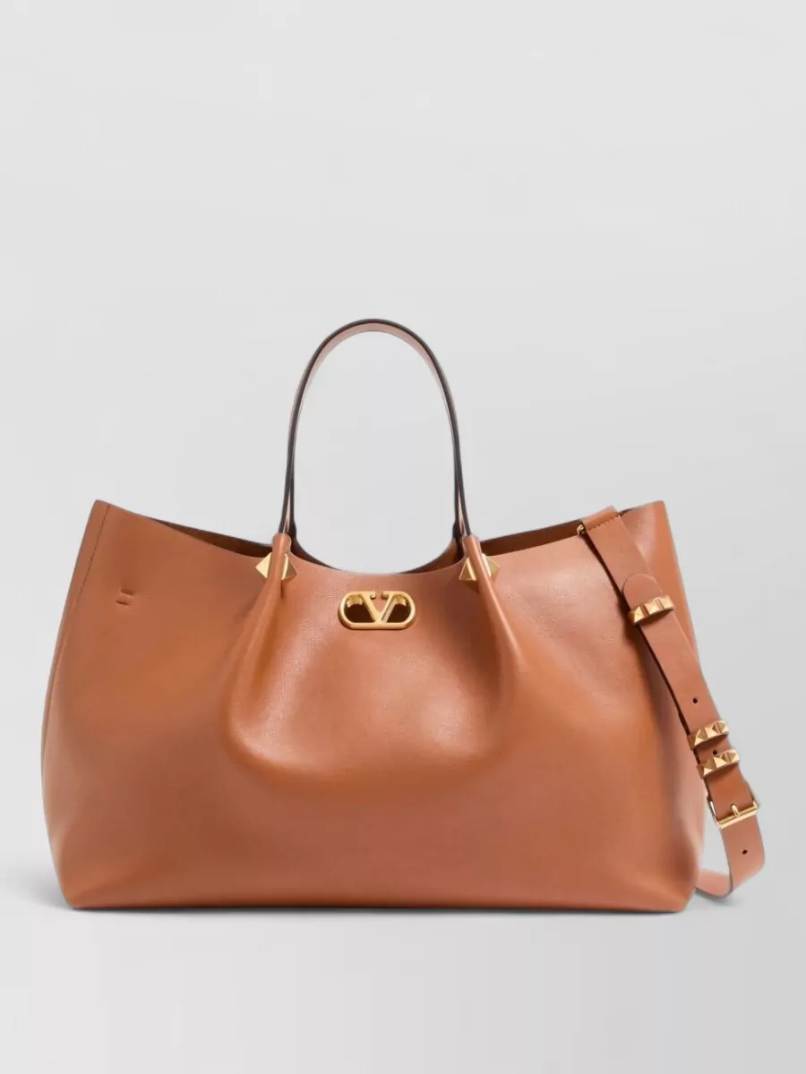 Valentino Garavani Vlogo Signature Large Leather Tote Bag