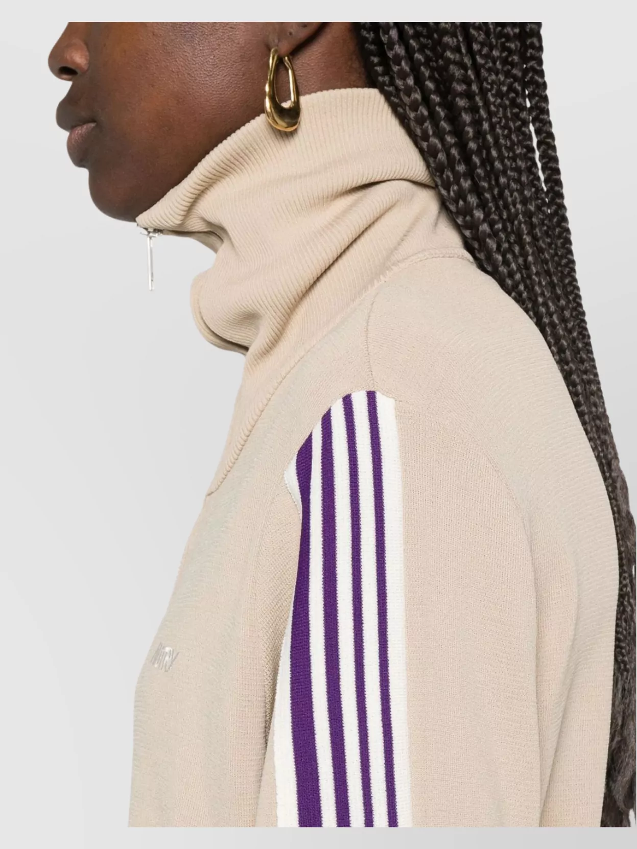 Autry Knitted Zip-Up Sweatshirt High Collar