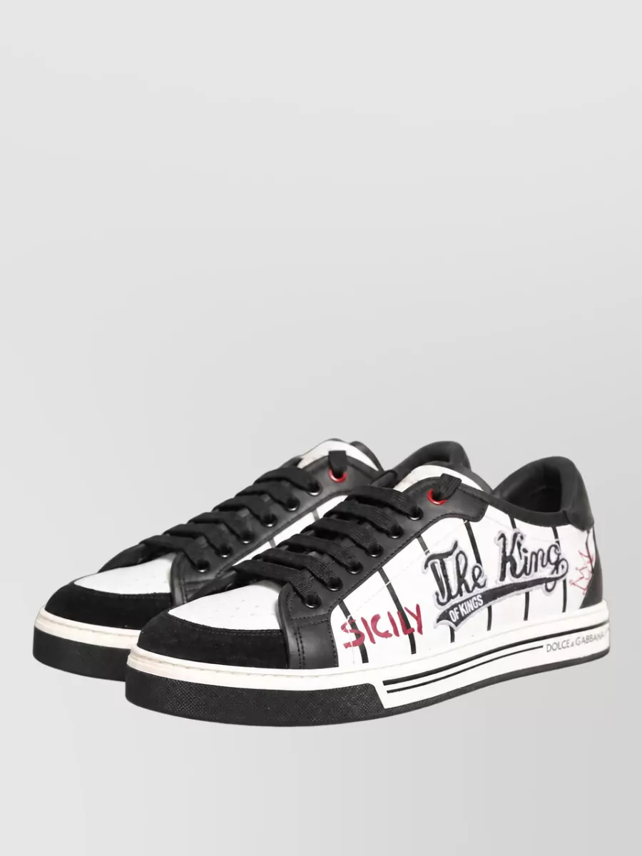 Dolce&Gabbana Calf Leather Logo Low-Top Sneakers