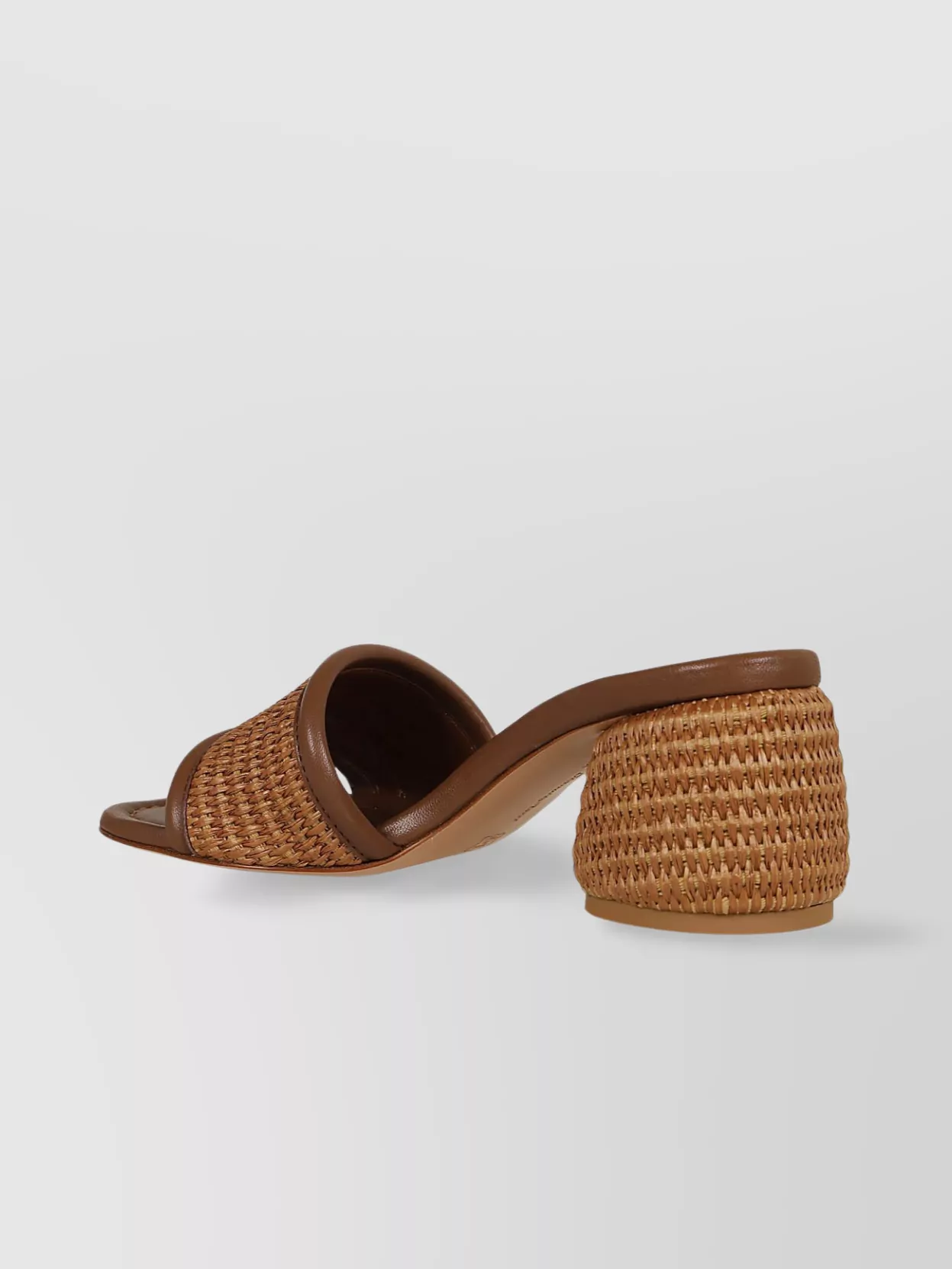Shop Gianvito Rossi Heeled Woven Texture Open Toe Mules