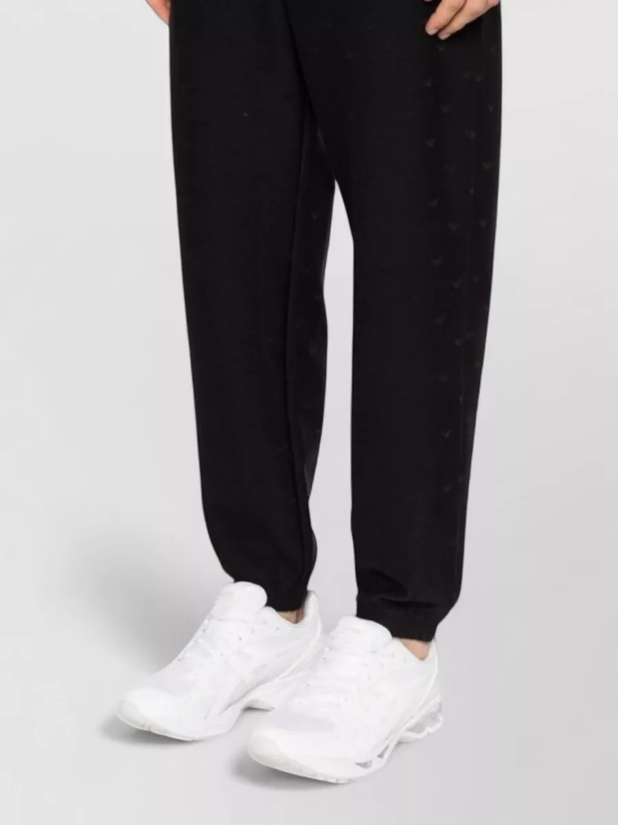 Emporio Armani Cotton Blend Sweatpants Ribbed Cuffs Pockets