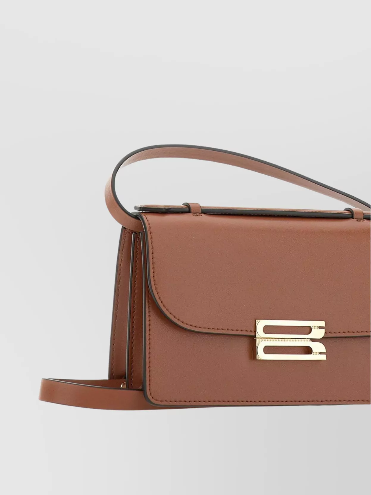 Victoria Beckham Rectangular Leather Shoulder Bag With Gold Strap