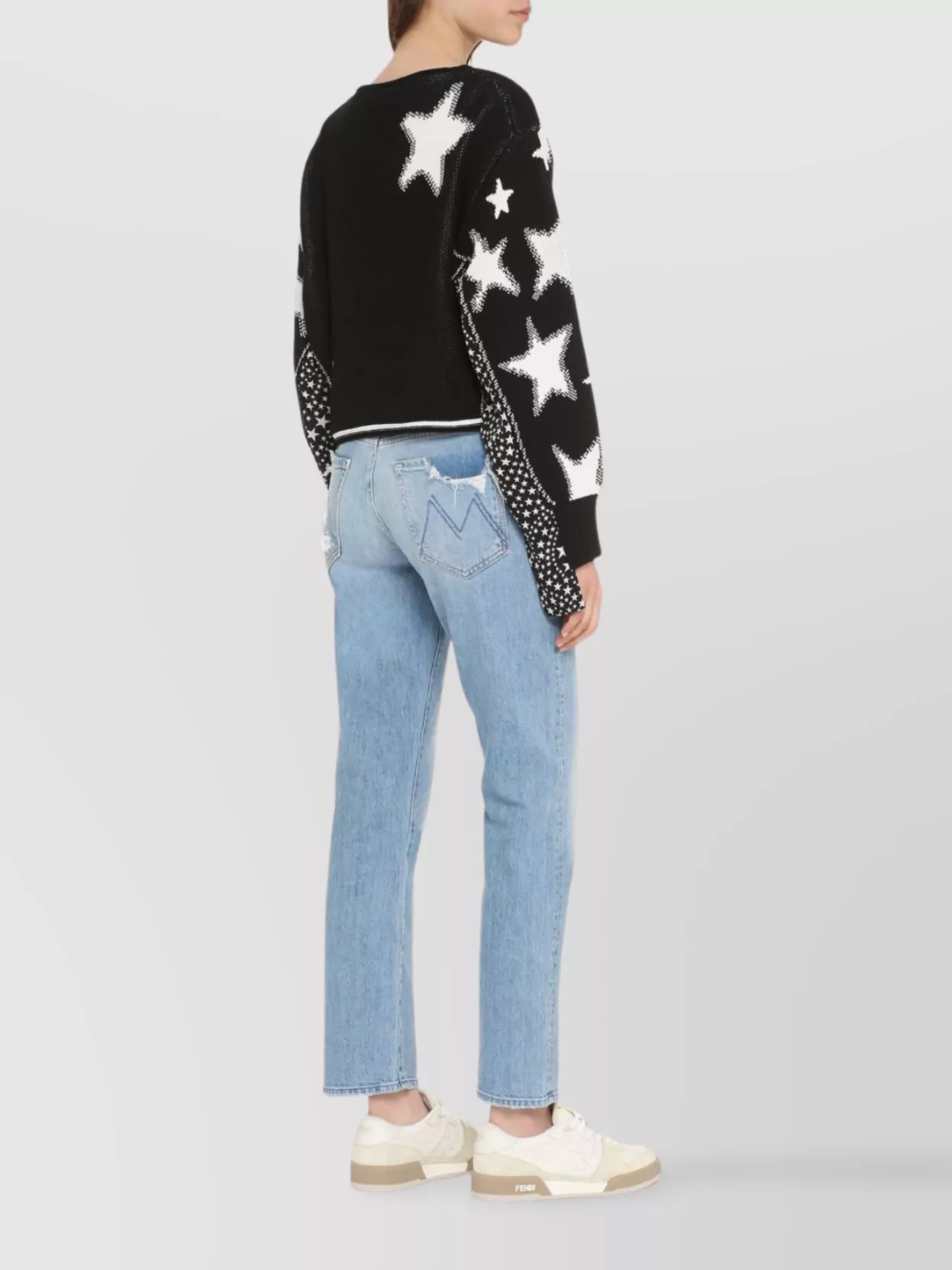 Stella Mccartney Starry Crew-Neck Cropped Sweater