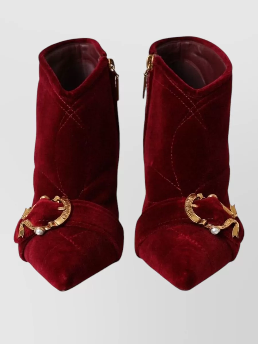 Dolce&Gabbana Velvet Quilted Ankle Boots