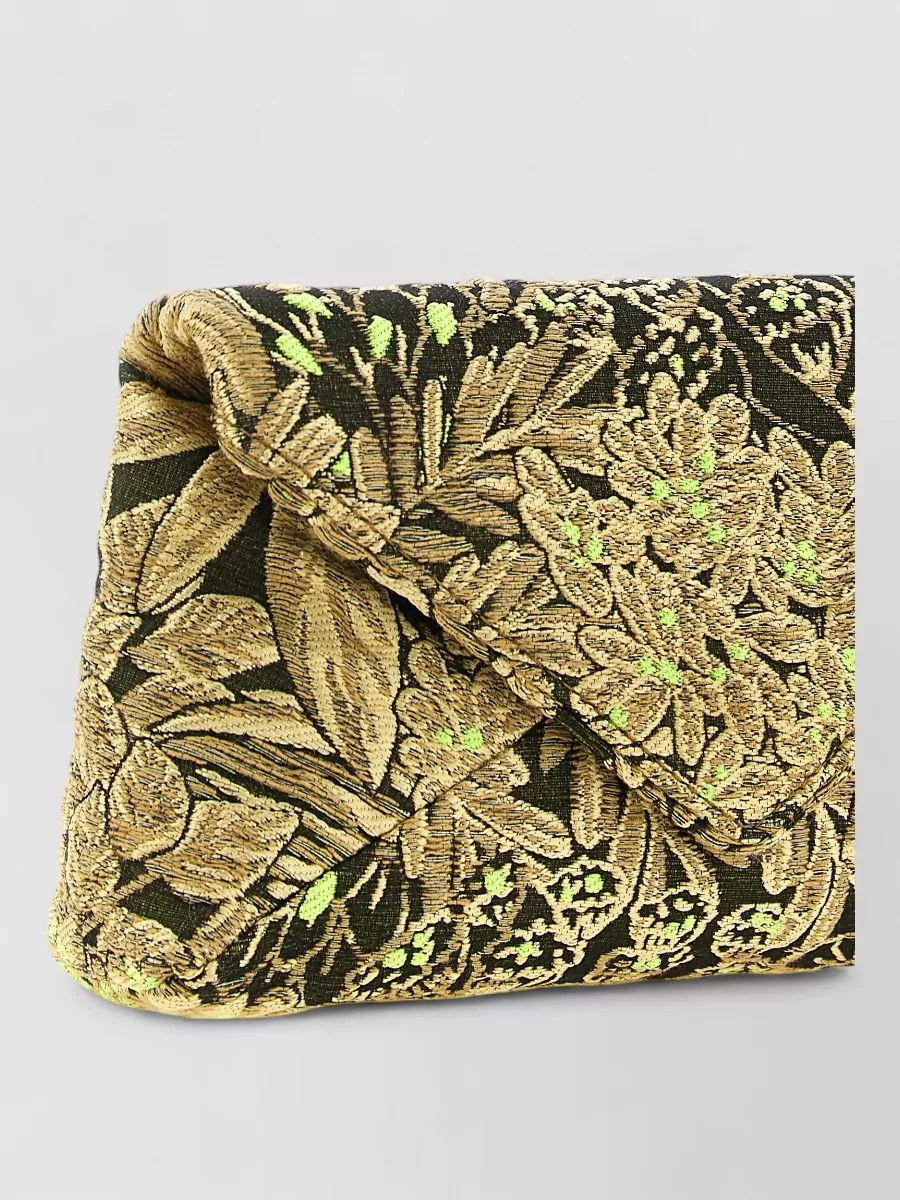 Dries Van Noten Floral-Jacquard Envelope Clutch Bag