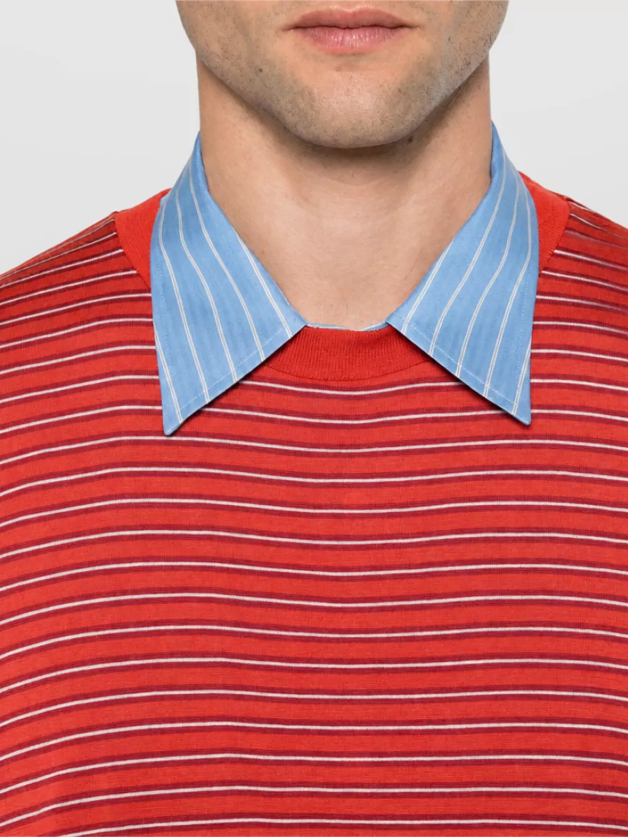 Auralee Wool Striped Long-Sleeve T-Shirt