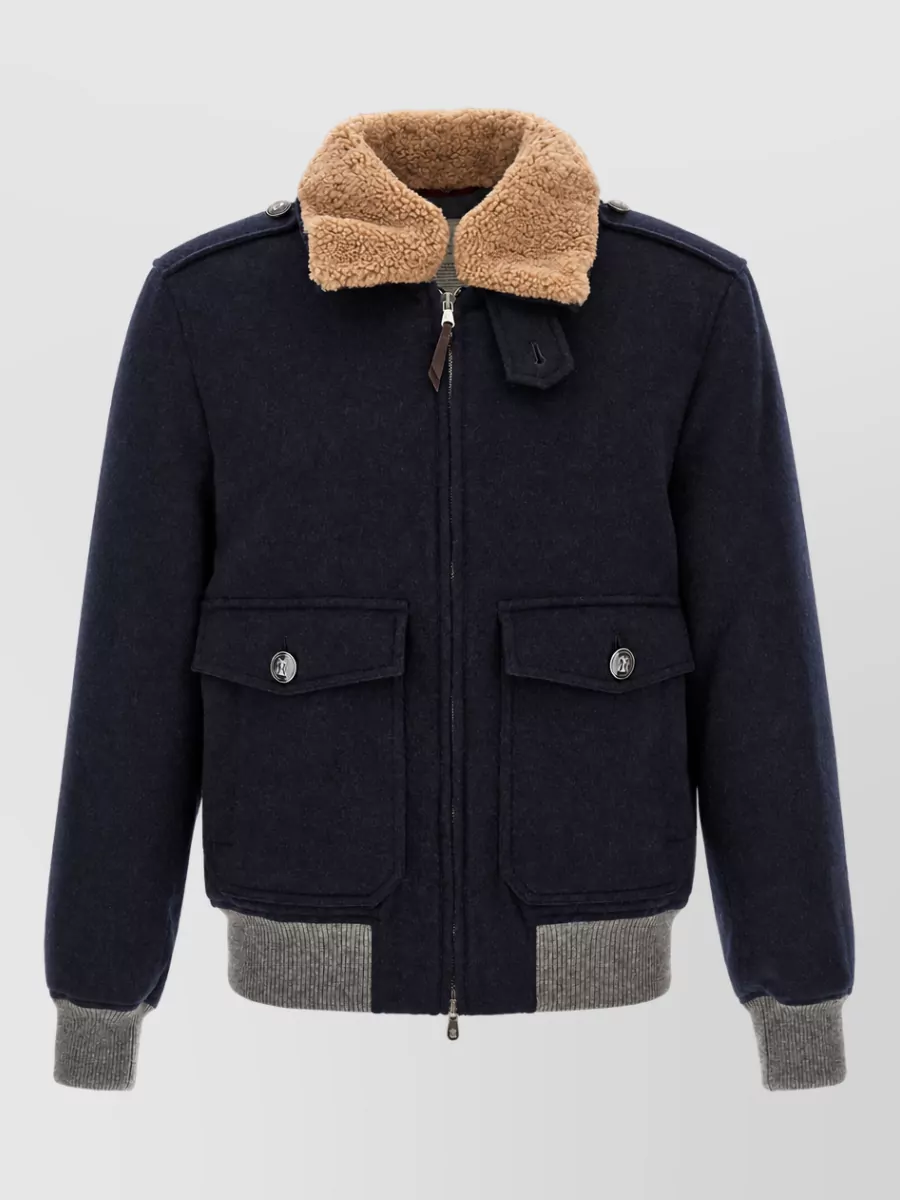 Brunello Cucinelli Cashmere regular-fit single-breasted bomber jacket