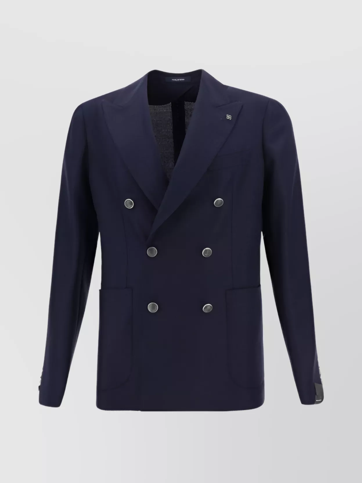 Shop Tagliatore Wool Blazer Jacket Contrasting Buttons