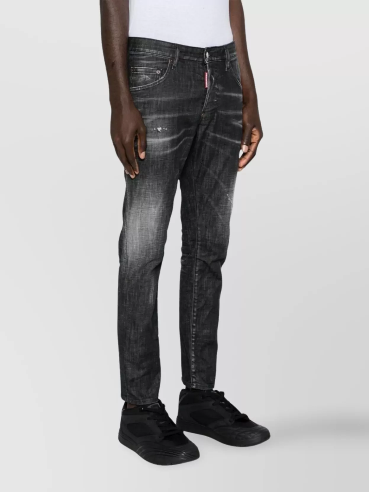 Dsquared2 Distressed Denim Trousers Featuring Five-Pocket Design