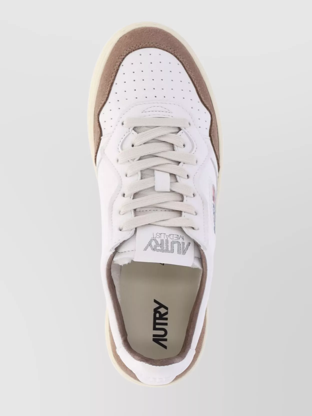 Autry 'medalist' Sneakers In White Leather And Brown Suede
