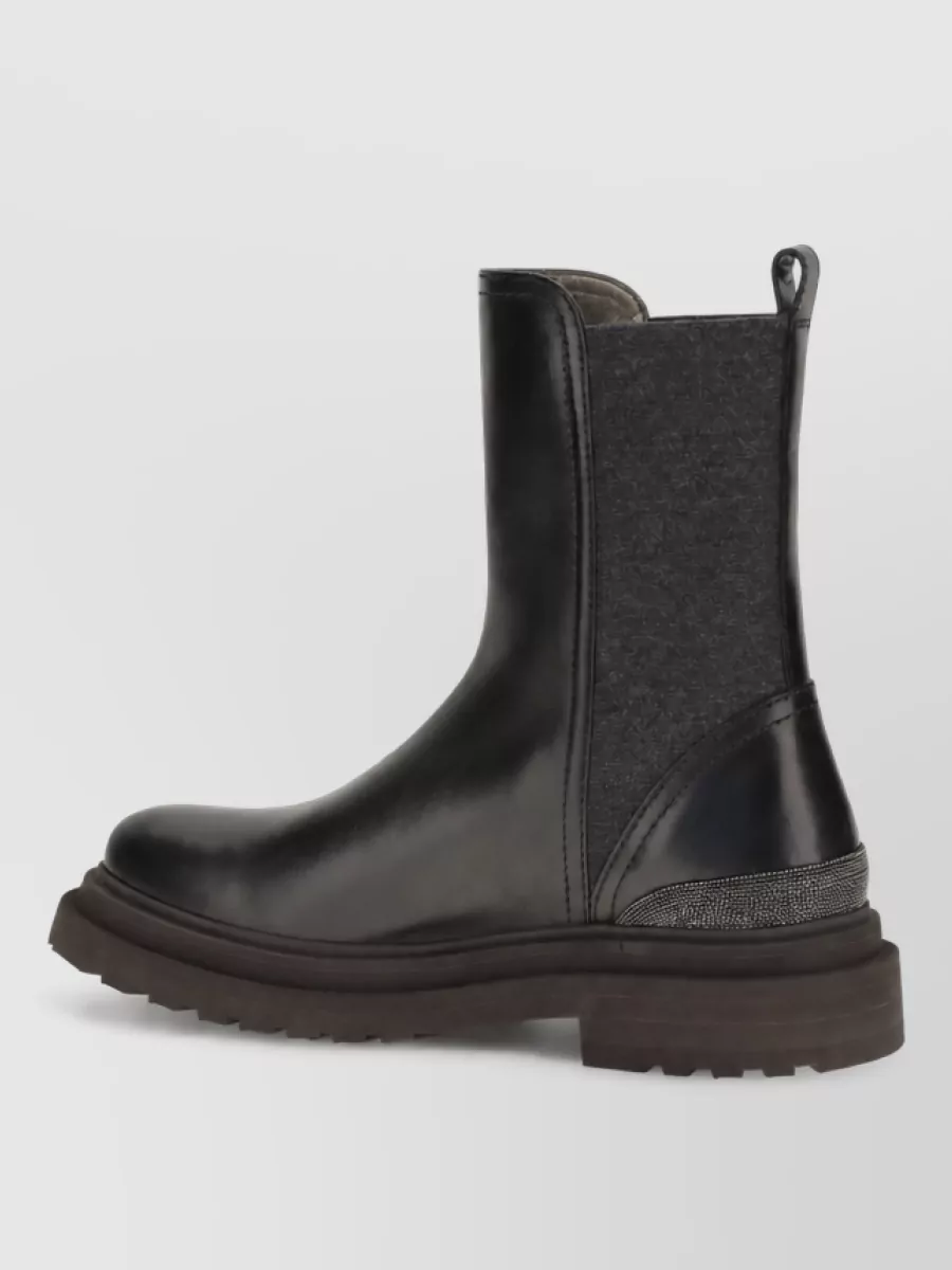 Brunello Cucinelli leather chelsea ankle boots