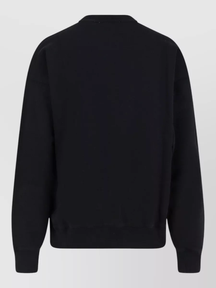 Off-White Cotton Logo-Embroidered Crew-Neck Sweatshirt