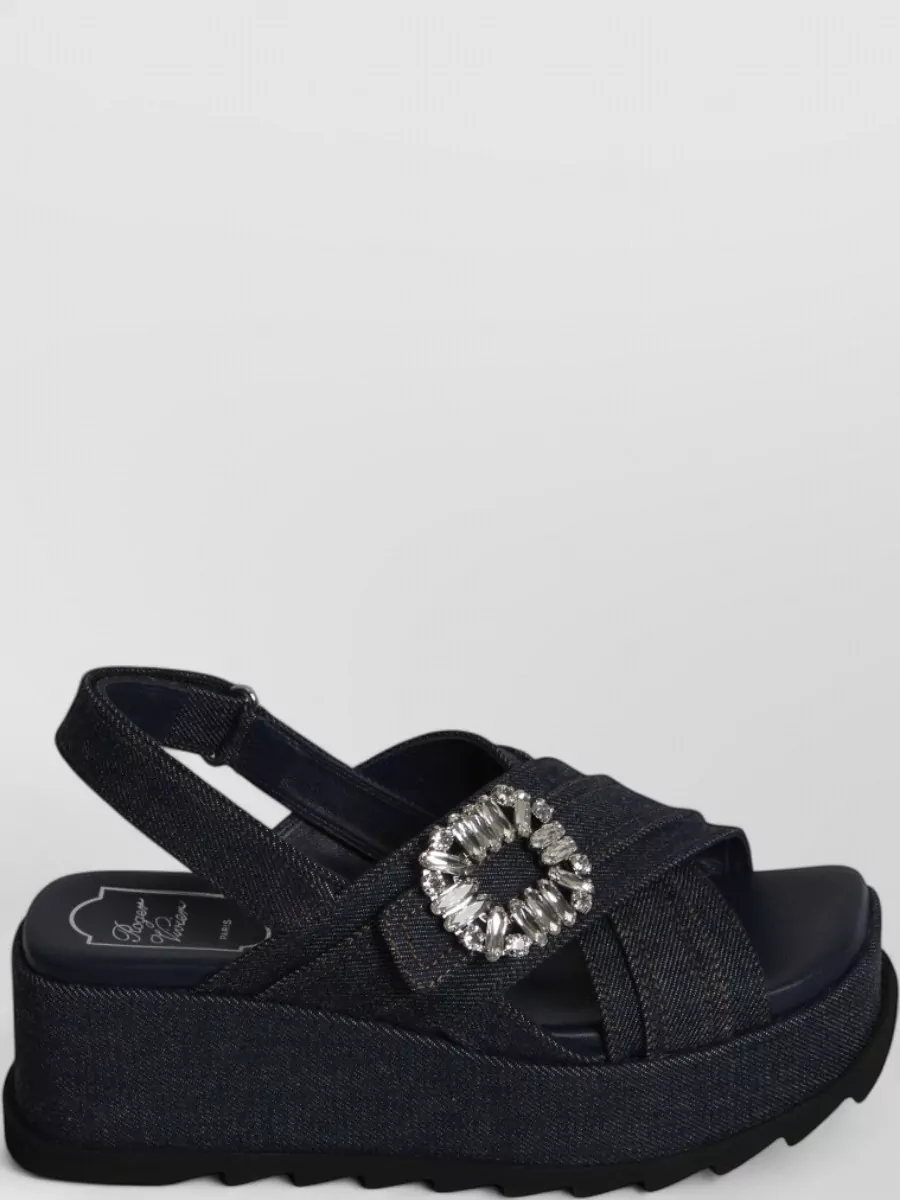 Roger Vivier denim wedge sandals