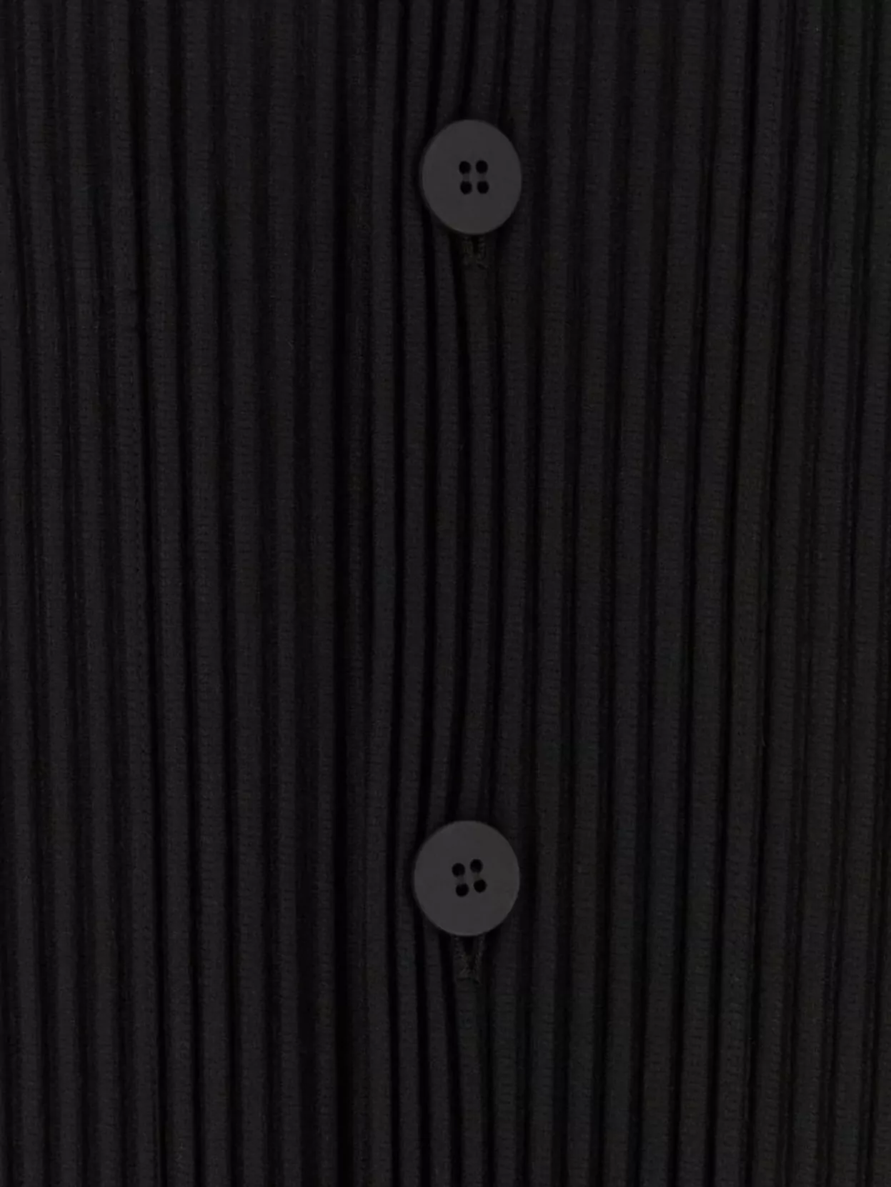 Issey Miyake Ribbed Texture High Collar Pleated Cardigan In Black