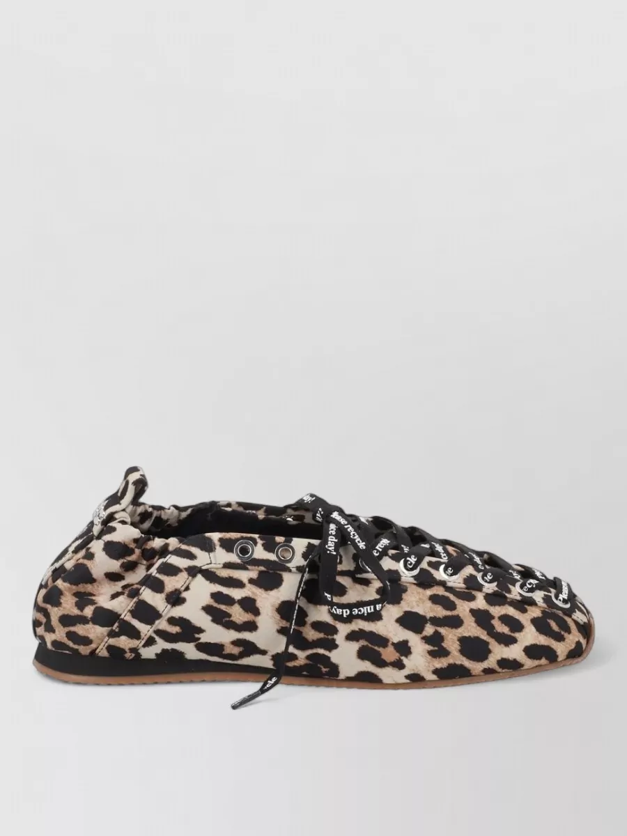 Ganni Animal-Print Low-Top Sneakers