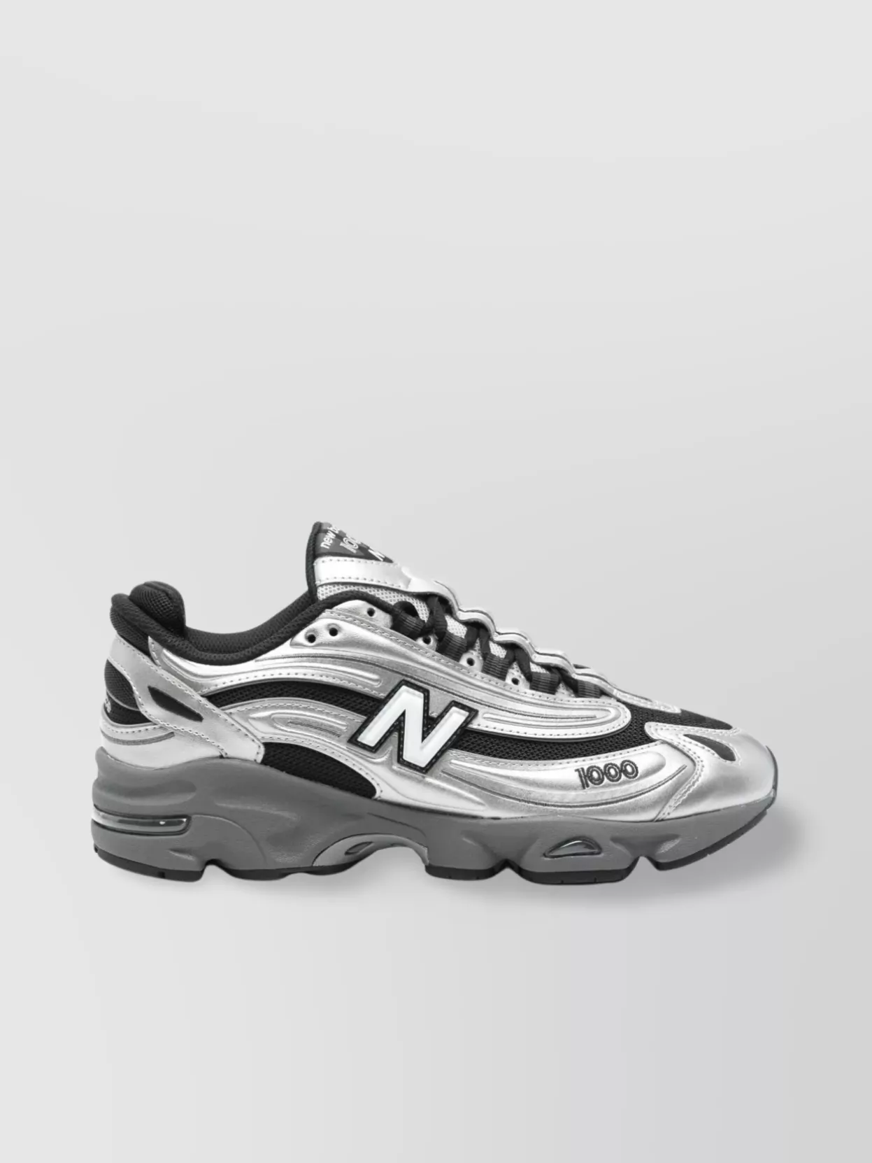 New Balance Mens Silver Metallic Green 1000 Metallic Mixed-material Trainers In Blue